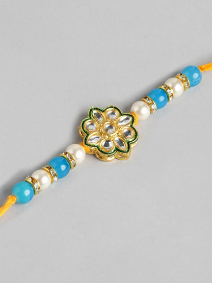 Anouk Unisex Set of 2 Beaded Bhai Bhabhi Rakhis With Roli & Chawal
