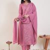 Dhiyona IE Floral Embroidered Thread Work A-Line Kurta & Trousers With Dupatta