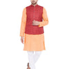 Men's Fawn Cotton Blend Straight Jacket  Kurta and Pyjama Set