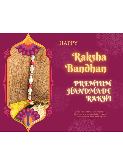Anouk Set Of 12 Beaded Cotton Thread with AD Stones & Meenakari Designer Rakhi for Brother