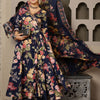 Dhiyona SN Women's Floral Printed Pure Cotton Anarkali Kurta with Palazzo & Dupatta
