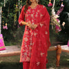 Indyancart IE Women Floral Embroidered Regular Sequinned Kurta with Trousers & With Dupatta