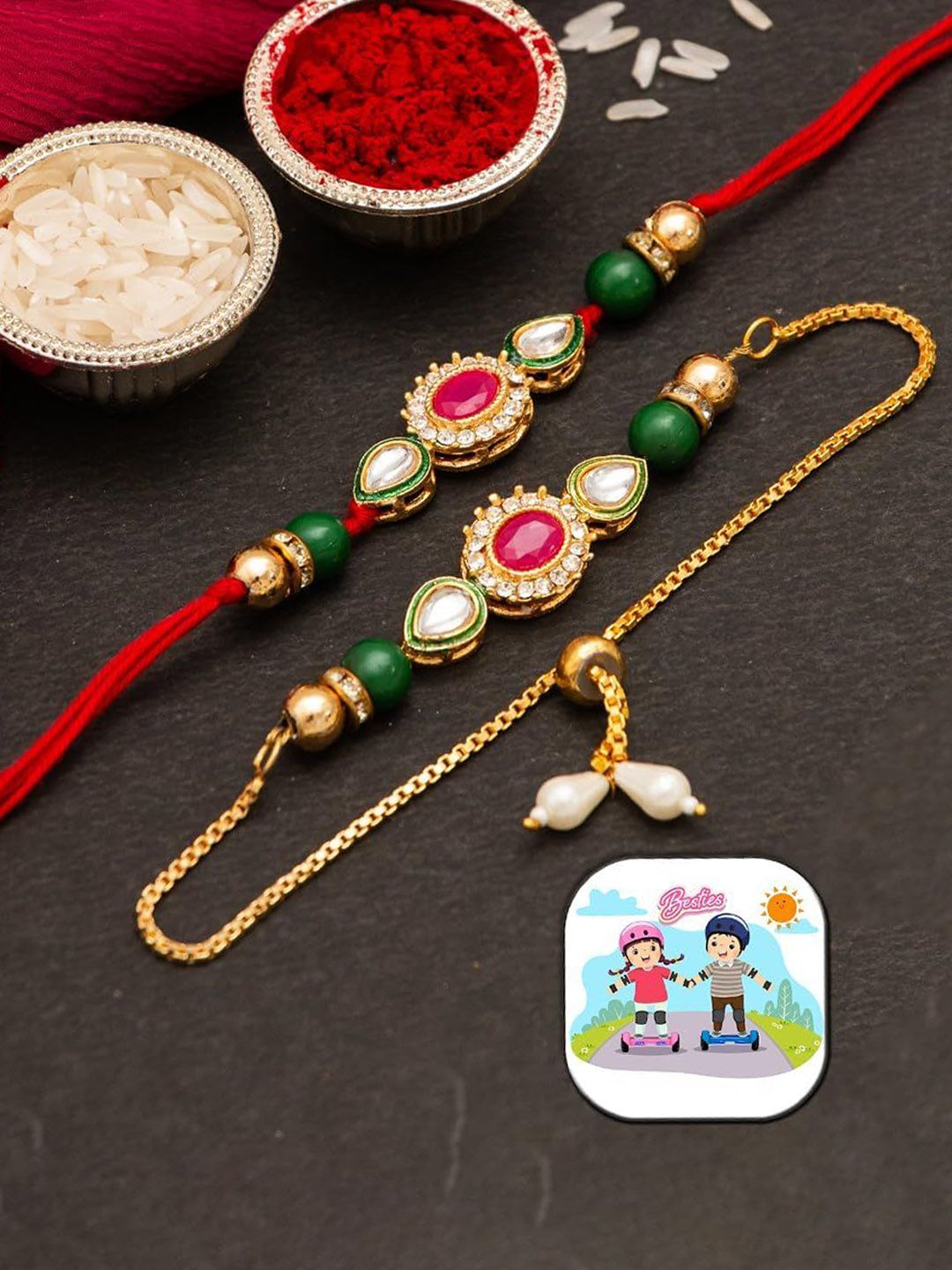 Anouk Set Of 2 Artificial Beaded Thread Rakhis