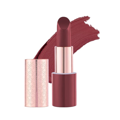 Kay Beauty Matte Drama Long Stay Lipstick in Wrap Up shade, showcasing the rich, matte finish and sleek packaging.