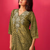 Dhiyona IE Floral Embroidered V-Neck Tunic & Trousers