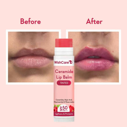Wishcare Ceramide Lip Balm with SPF50 PA+++ - Tinted - Indyancart