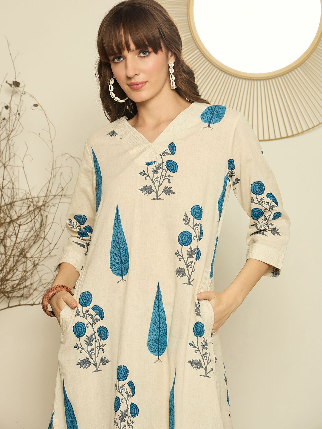 Women Floral Printed A-Line Kurta with Palazzo