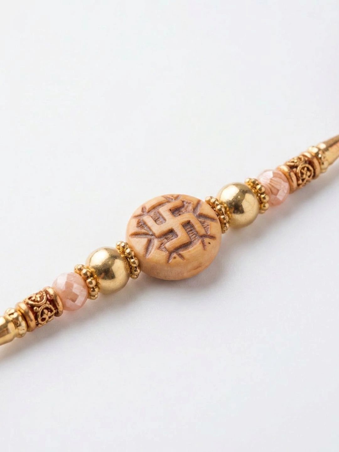 Anouk Set Of 10 Artificial Stones & Beads Thread Rakhi With Roli Chawal Chandan Mishri