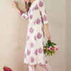 Dhiyona IE Women Floral Printed Pleated Pure Cotton Kurta with Trousers