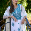 Dhiyona IE Women Floral Embroidered Regular Thread Work Kurta with Trousers & With Dupatta