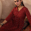 Dhiyona IE Floral Printed V-Neck Pure Cotton Tunic With Trousers