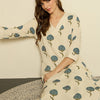 Indyancart IE Women Printed V-Neck Top and Trousers Co-Ords