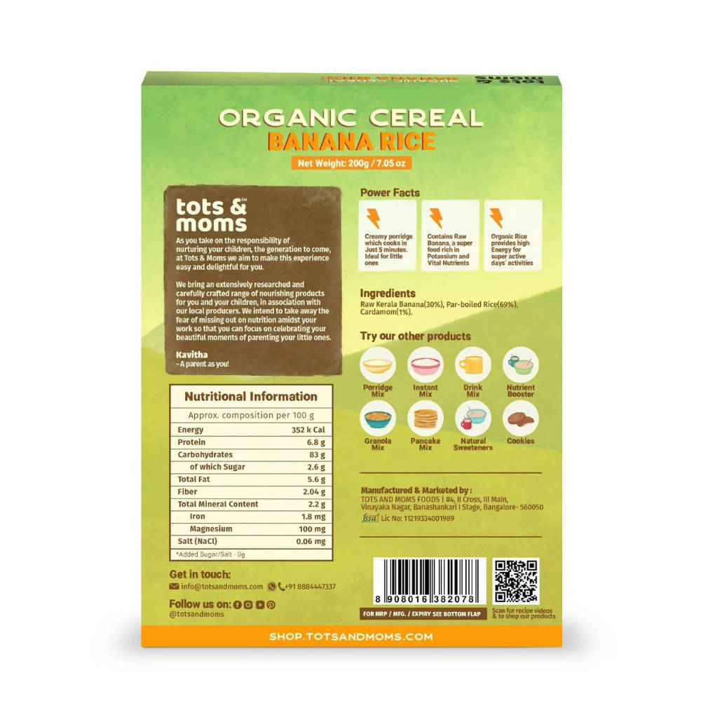 Tots and Moms Organic Cereal Banana Rice - Indyancart