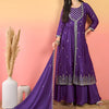 Indyancart VA Floral Embroidered Thread Work Kurta With Palazzos & Dupatta