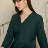 Dhiyona IE Pleated V-Neck A-Line Kurta With Trousers