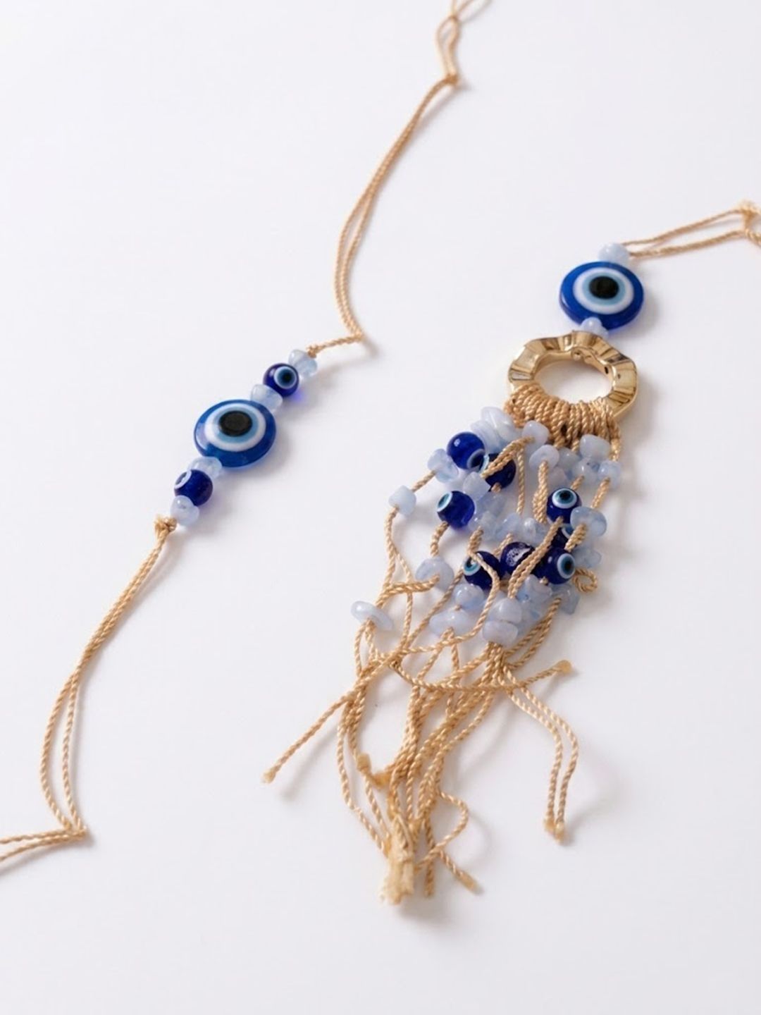 Anouk Set Of 2 Gold Toned Round Evil Eye Bhaiya Bhabhi Rakhi