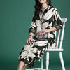 Indyancart IE Floral Printed Three-Quarter Sleeves Tunic With Trouser
