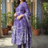 Dhiyona IE Women Floral Printed Panelled Pure Cotton Kurta & Trousers With Dupatta