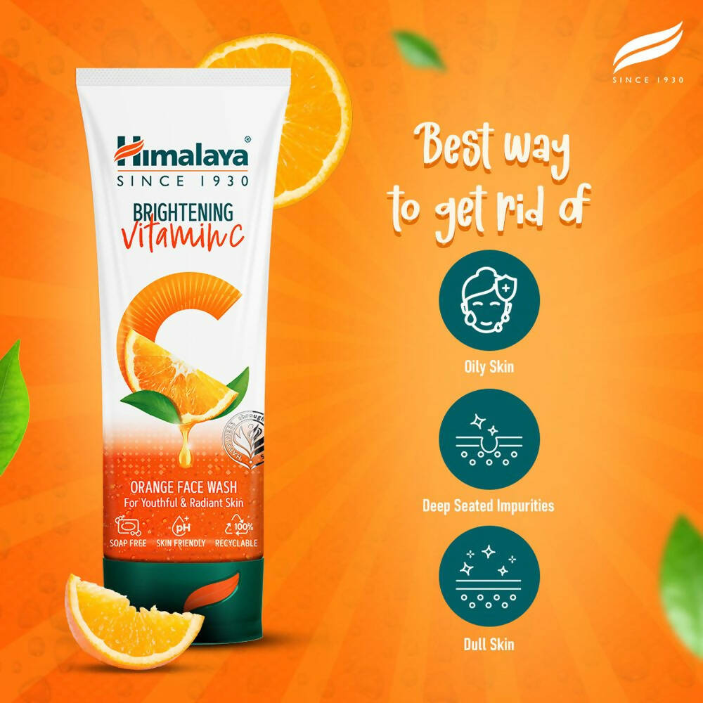 Himalaya Herbals Brightening Vitamin C Orange Face Wash - Indyancart