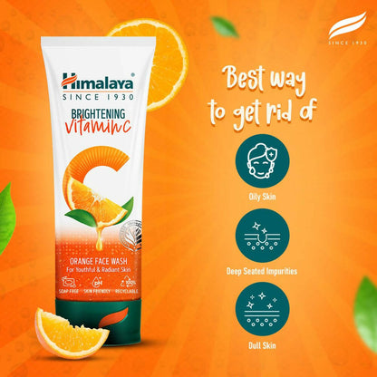 Himalaya Herbals Brightening Vitamin C Orange Face Wash - Indyancart