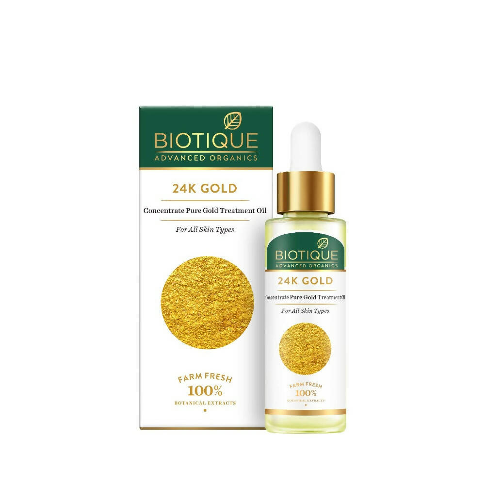 Biotique Advanced Organics 24K Gold Concentrate Pure Gold Treatment Oil - Indyancart
