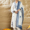 Indyancart IE Women Floral Embroidered Pure Cotton Kurta with Trousers & Dupatta