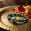 Dhiyona Magnetic Opening Blue Meenakari Work Thread Rakhi With Roli Chawal Chandan Mishri