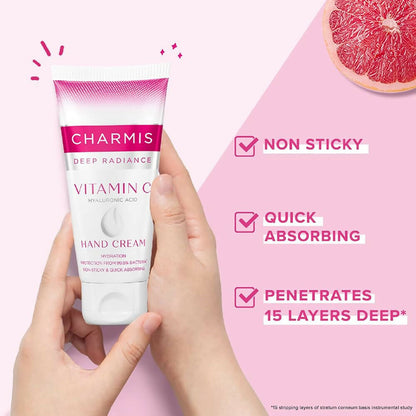 Charmis Deep Radiance Vitamin C Cream for Hands with Hyaluronic Acid