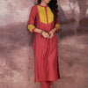 Dhiyona IE Self Design Round Neck Straight Kurta With Trouser