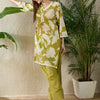 Dhiyona IE Floral Printed Pure Cotton Straight Kurta With Trousers