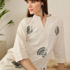 Dhiyona IE Embroidered Pure Cotton Mandarin Collar Tunic With Trousers