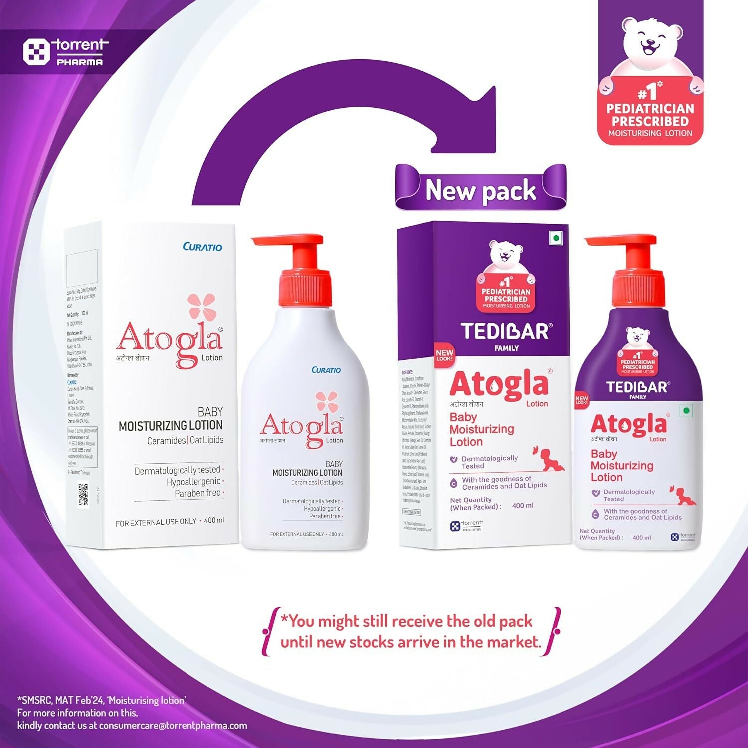 Curatio Tedibar Atogla baby moisturizing lotion with soft, gentle skin feel, suitable for delicate baby skin.