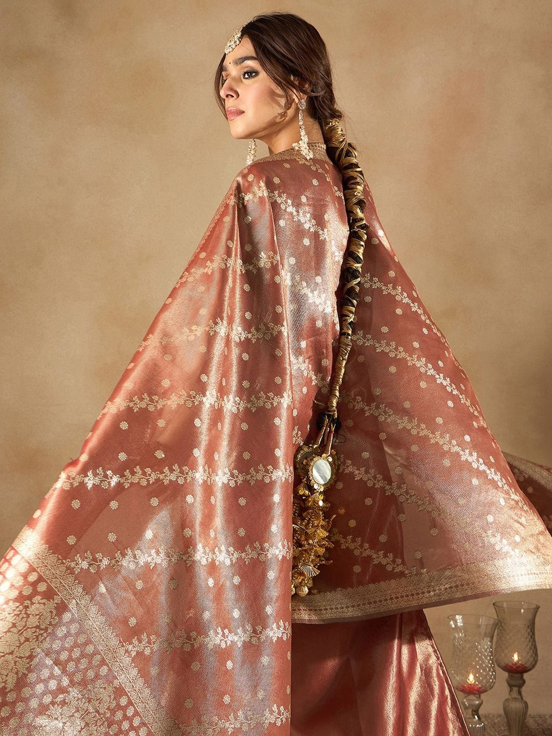 Women Ethnic Motifs Woven Design Regular Kurta With Trousers & Dupatta