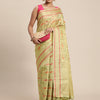Dhiyona GR Women's Gulmohar Pista Green Organza Saree