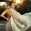 Dhiyona GR Women's Gulshan Ocher Yellow Woven Handloom Soft Modal Silk Saree