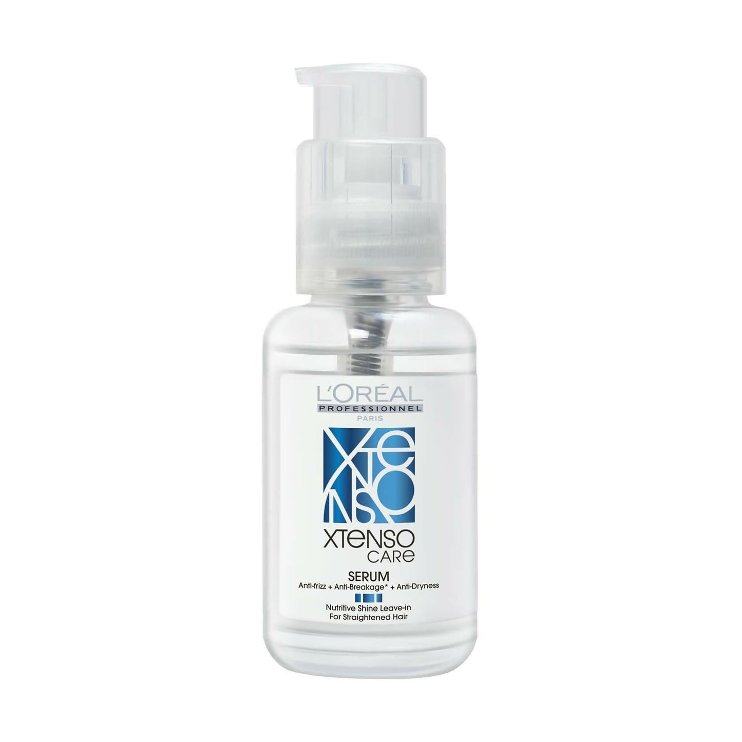 L'Oréal Professionnel Xtenso Care Leave-In Serum bottle, hair serum product with sleek packaging, for damaged or frizzy hair.