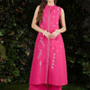 Indyancart IE Women Embroidered Regular Thread Work Pure Cotton Kurta with Trousers