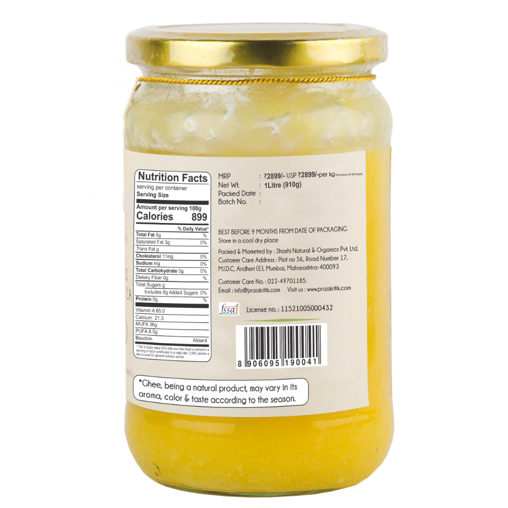 Praakritik Natural Desi Gir Cow A2 Ghee - Indyancart