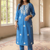 Indyancart IE Women Ethnic Motifs Embroidered Regular Thread Work Kurta Set
