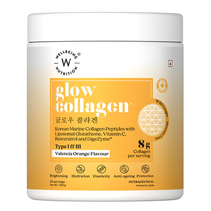 Wellbeing Nutrition Glow Korean Marine Collagen Peptides - Pina Colada Flavor