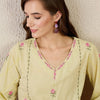 Dhiyona IE Embroidered Pure Cotton Tunic With Trousers Co-Ords