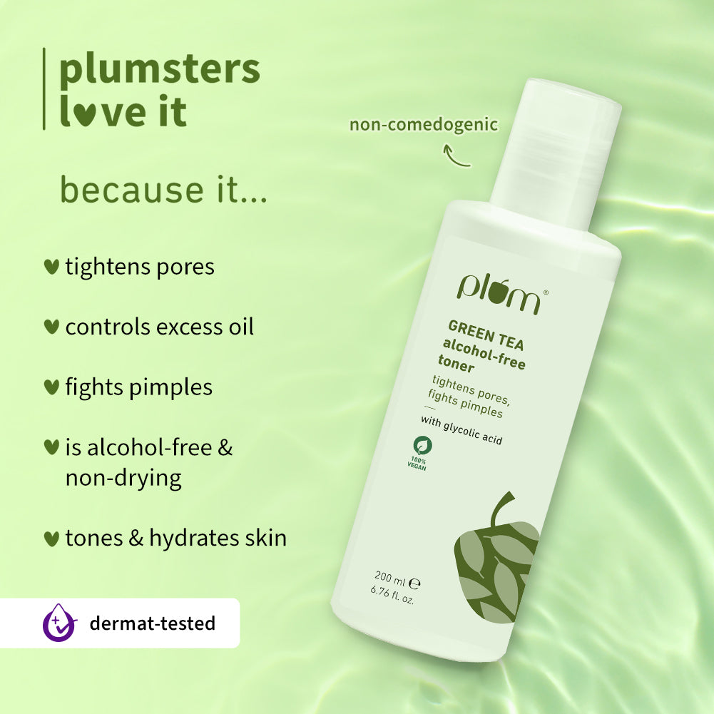 Plum Goodness Green Tea Alcohol-Free Pore Tightening Face Toner For Oily & Acne-Prone Skin