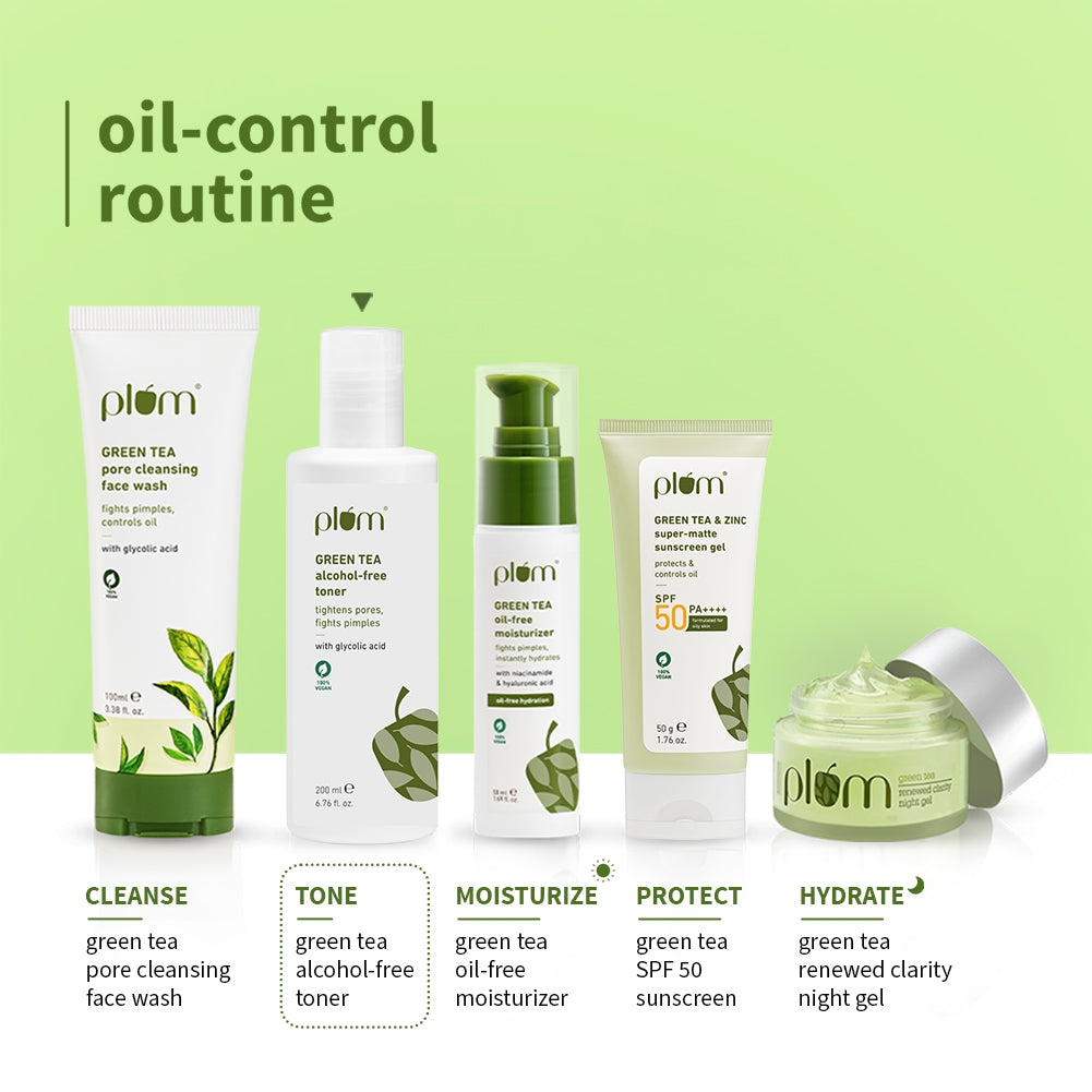 Plum Goodness Green Tea Alcohol-Free Pore Tightening Face Toner For Oily & Acne-Prone Skin