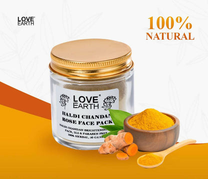 Love Earth Haldi Chandan Rose Face Pack - Indyancart