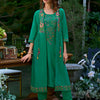 Indyancart IE Women Floral Embroidered Regular Beads and Stones Kurta with Trousers