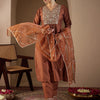Dhiyona IE Women Ethnic Motifs Embroidered Regular Liva Kurta with Trousers & With Dupatta