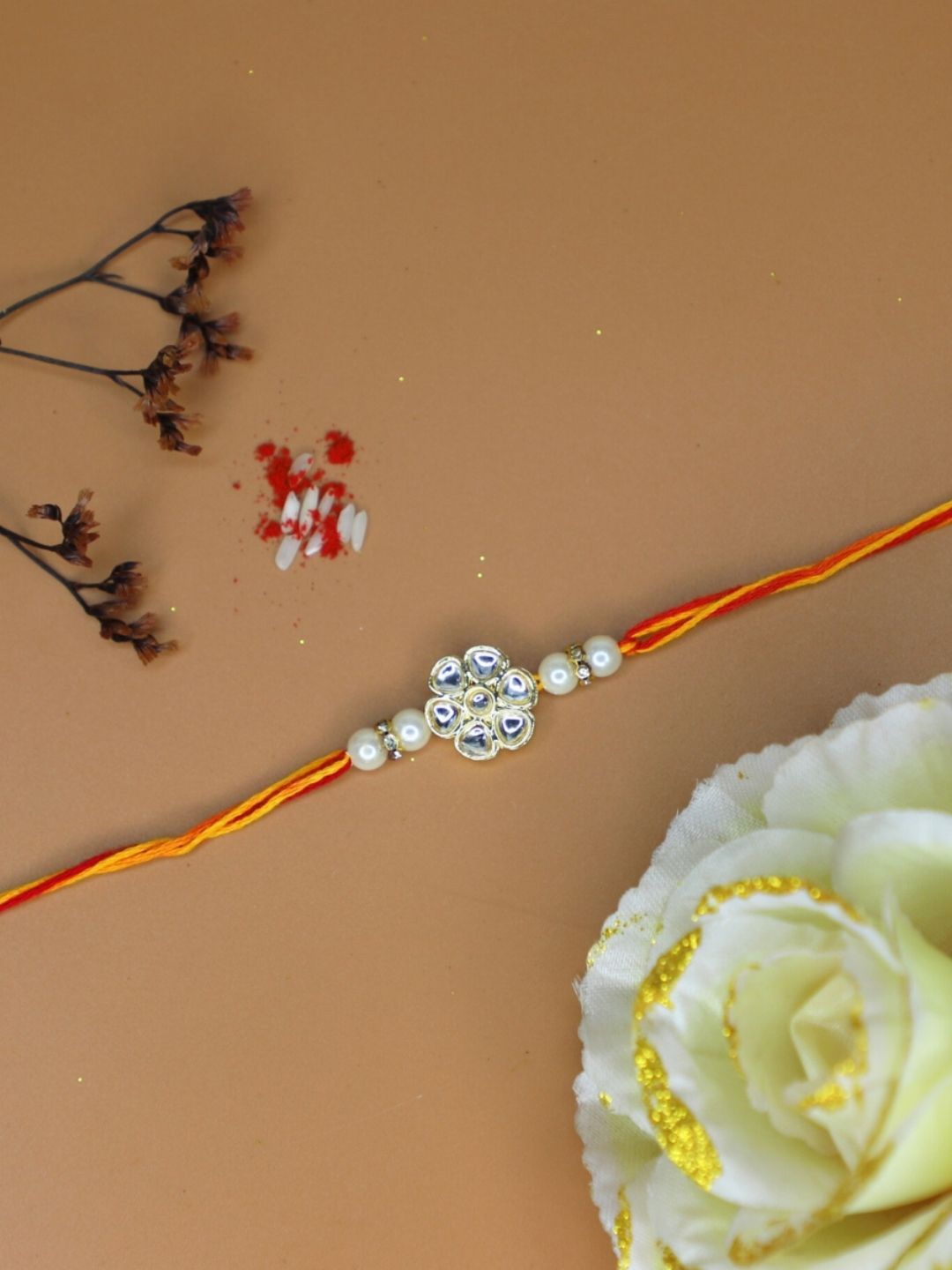 Anouk Thread Rakhi Greeting Card & Roli Chawal