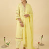 Indyancart IE Women Floral Embroidered Cotton Kurta with Trousers & Dupatta