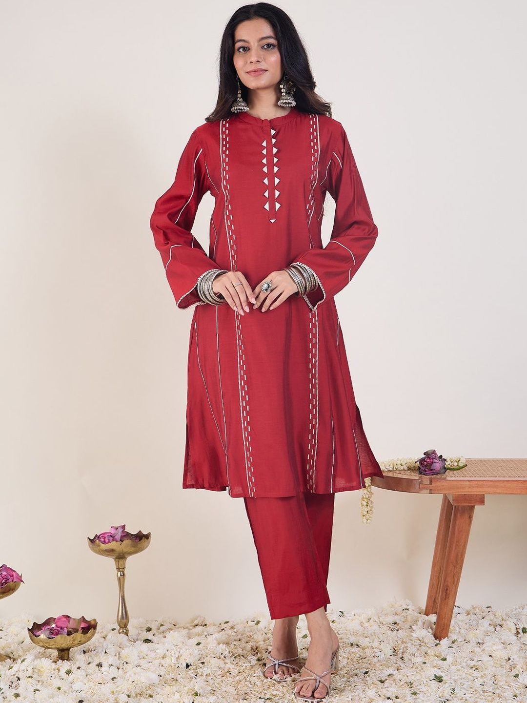 Dhiyona IE Embroidered Top With Trousers