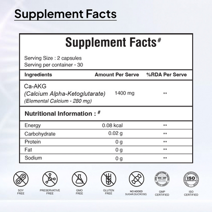Miduty by Palak Notes Calcium Alpha-Ketoglutarate (AKG) Capsules